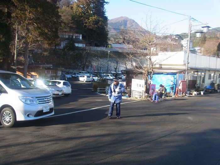 北向観音の正月の有料駐車場の様子